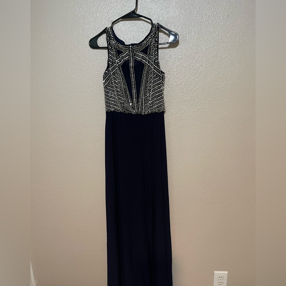 Elegant navy and Silver Women's Dress